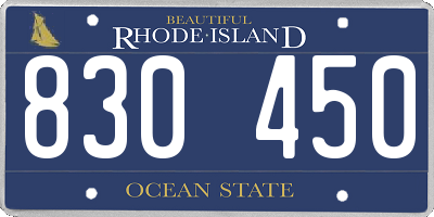 RI license plate 830450