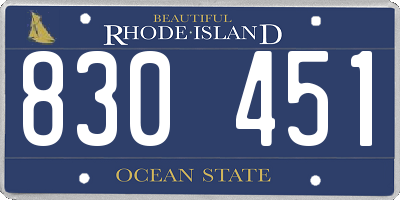 RI license plate 830451