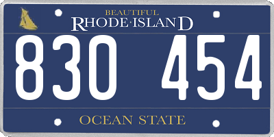 RI license plate 830454