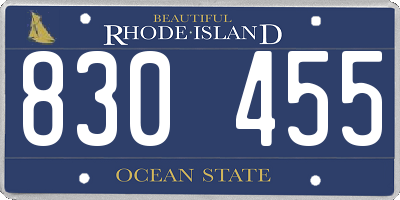 RI license plate 830455