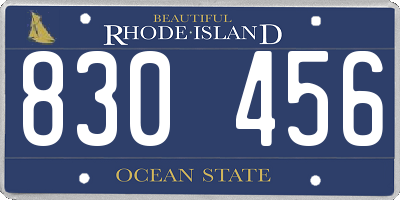 RI license plate 830456