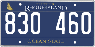 RI license plate 830460