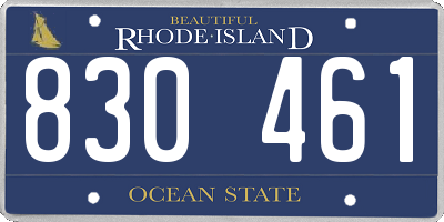 RI license plate 830461