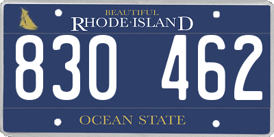 RI license plate 830462