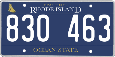 RI license plate 830463