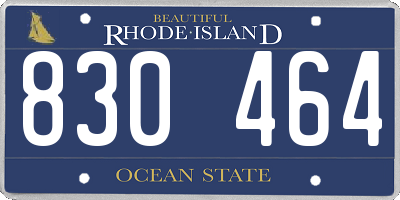 RI license plate 830464