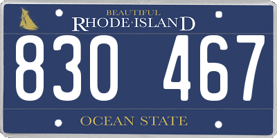 RI license plate 830467