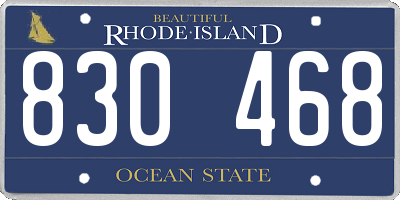 RI license plate 830468
