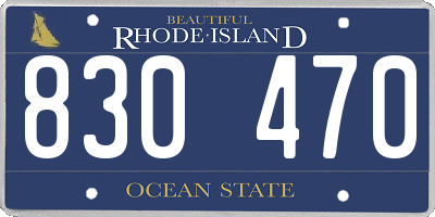 RI license plate 830470