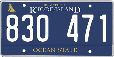 RI license plate 830471