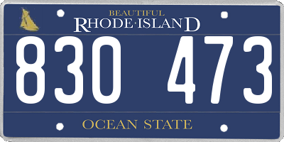 RI license plate 830473