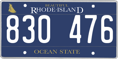 RI license plate 830476