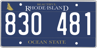 RI license plate 830481