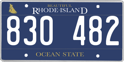 RI license plate 830482