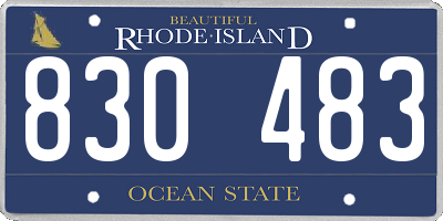 RI license plate 830483