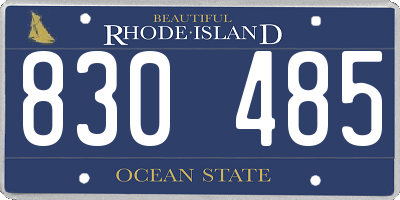 RI license plate 830485