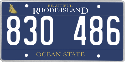 RI license plate 830486