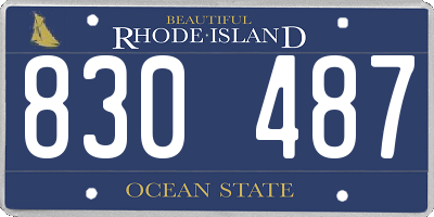 RI license plate 830487