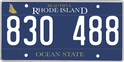 RI license plate 830488