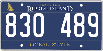 RI license plate 830489