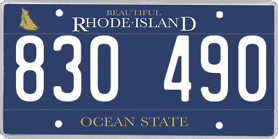 RI license plate 830490
