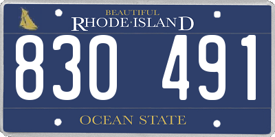 RI license plate 830491