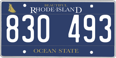RI license plate 830493