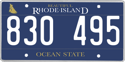 RI license plate 830495