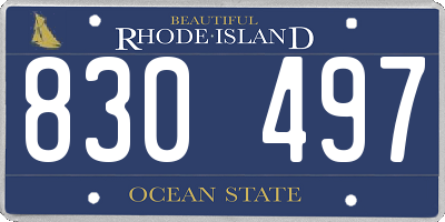 RI license plate 830497