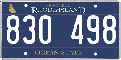 RI license plate 830498