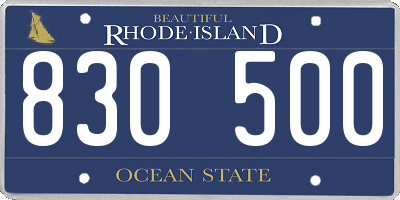 RI license plate 830500