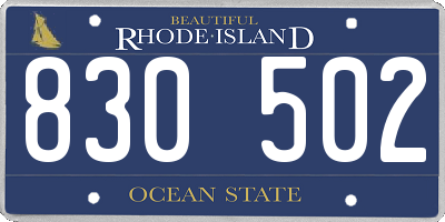 RI license plate 830502
