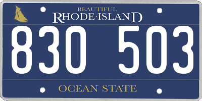 RI license plate 830503