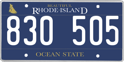 RI license plate 830505