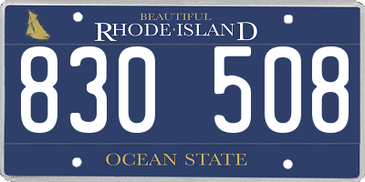 RI license plate 830508