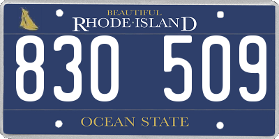 RI license plate 830509