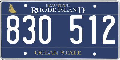 RI license plate 830512