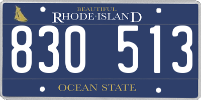 RI license plate 830513