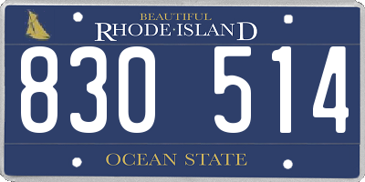 RI license plate 830514