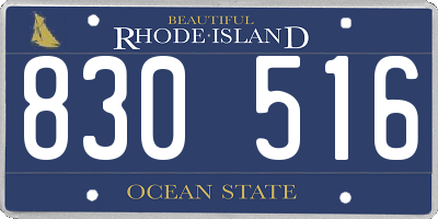 RI license plate 830516