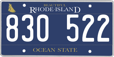 RI license plate 830522