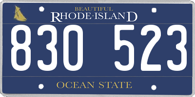 RI license plate 830523