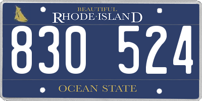 RI license plate 830524