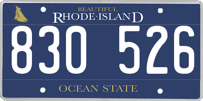RI license plate 830526