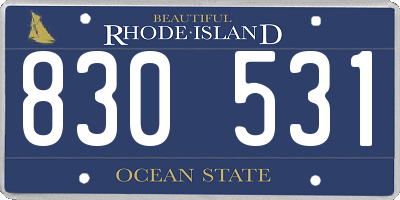 RI license plate 830531