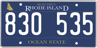 RI license plate 830535
