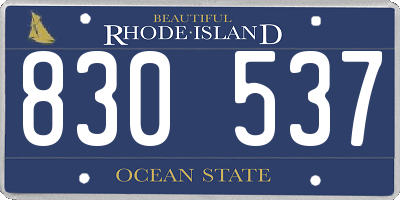 RI license plate 830537