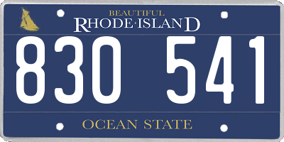 RI license plate 830541