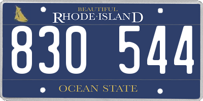 RI license plate 830544