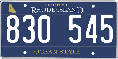 RI license plate 830545